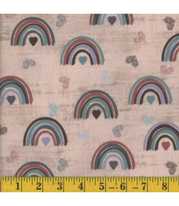 Mook Fabrics Yard of Smooth Minky NFD, Rustic Rainbow-Rose Fabric 128643