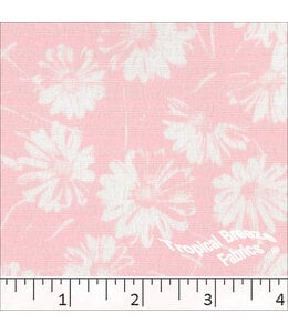 Tropical Breeze Fabrics Yard of Poly Rayon Floral Print-Pink Fabric 04441