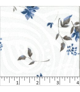 Tropical Breeze Fabrics Yard of Jacquard Knit Floral Print-Blue Fabric 32440