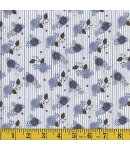 Mook Fabrics Yard of Missoni NF, Dahlia Stripe-Dusty Blue Fabric 126462