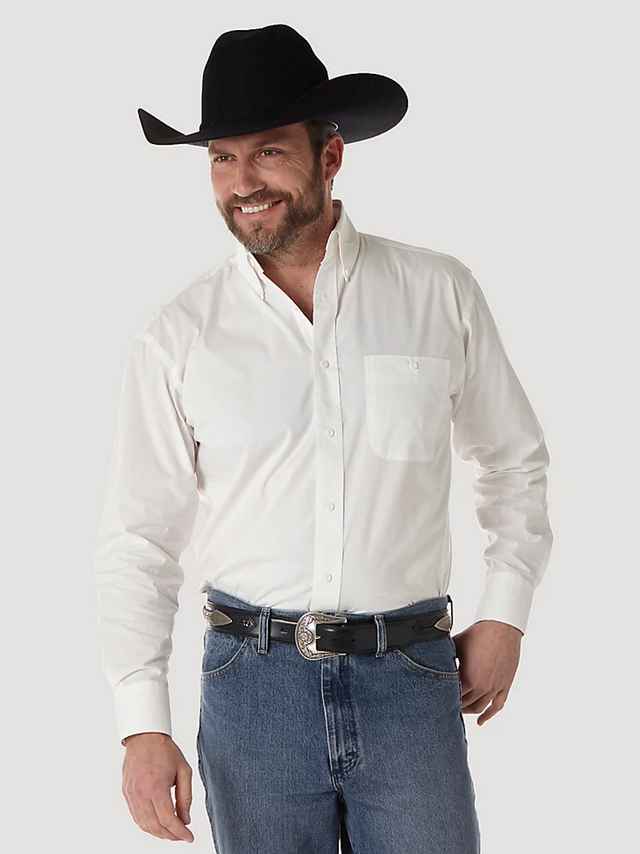 George Strait™ Long Sleeve Button Down- Steel Plaid