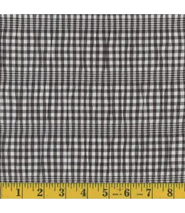 Mook Fabrics Yard of Seersucker Check EK, 12006-Black/White Fabric 133371