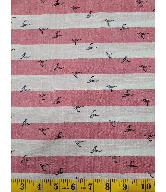 Yard of Cotton Blend-Sailboats Fabric