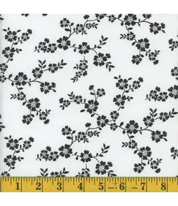 Mook Fabrics Yard of Wallis PRT- White Fabric 132787