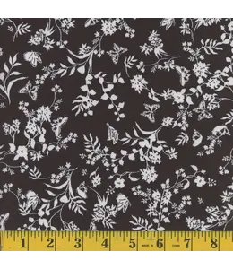 Mook Fabrics Yard of DTY Brushed EK-10 Black/White Fabric 132615