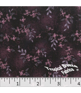 Tropical Breeze Fabrics Yard of Koshibo Floral Print Polyester- Wine Fabric 048416