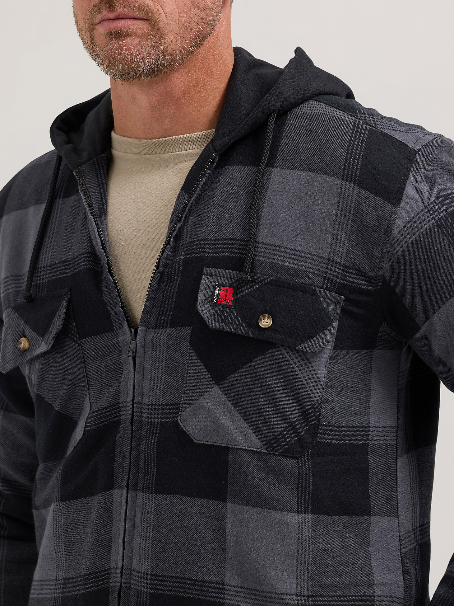 Wrangler hooded flannel sale