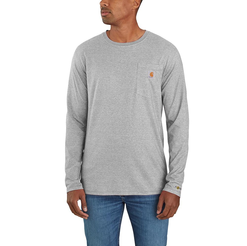 fnh◡̈ Carhartt Shirts: Men's 104616 446 Light Huron Heather Force