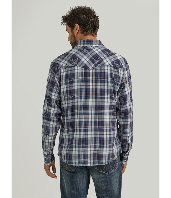 Wrangler Men's Retro Premium Long-Sleeve Western Snap Plaid Shirt 112352876
