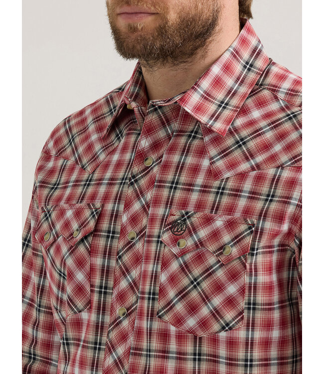 Wrangler Men's Retro Long-Sleeve Sawtooth Snap Pocket Western Shirt 112351479