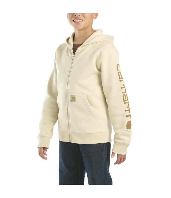 Carhartt Boy's Long-Sleeve Full Zip Logo Sweatshirt CP8675