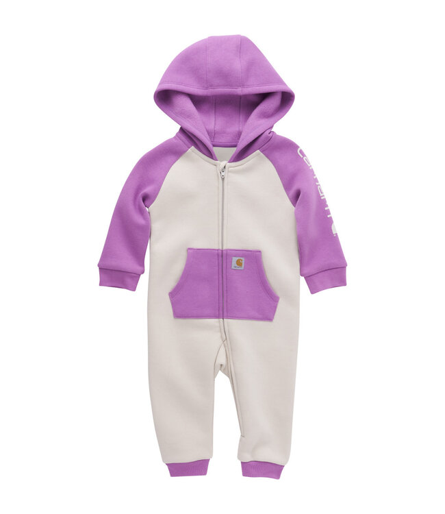 Carhartt Girl's Infant Long-Sleeve Fleece Zip-Front Hooded Coverall CM9752