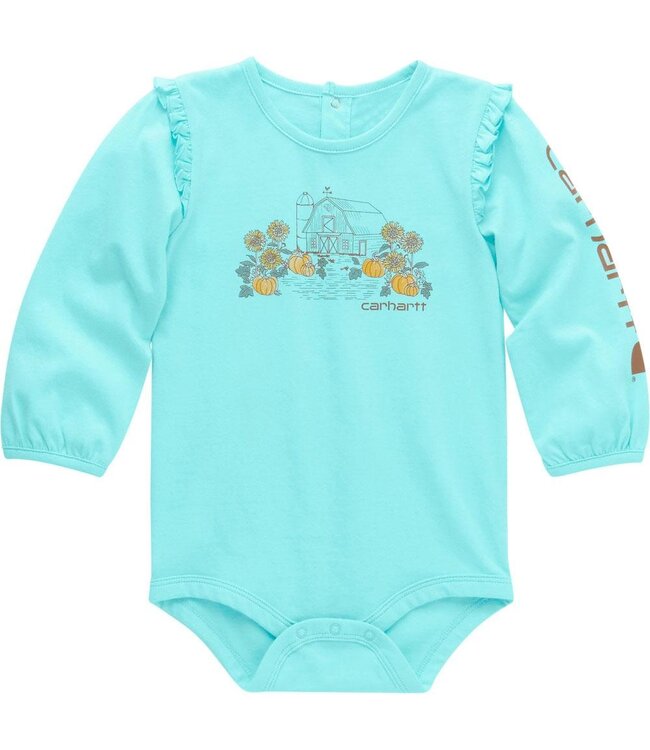 Carhartt Girl's Infant Long-Sleeve Farm Bodysuit CA7078