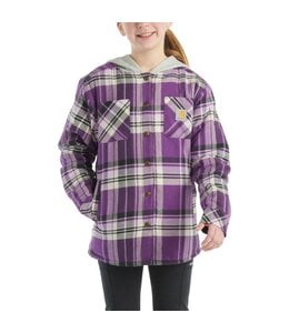 Carhartt Girl's Long-Sleeve Flannel Snap-Front Hooded Shirt Jac CP9580