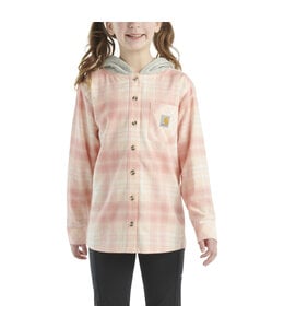 Carhartt Girl's Long-Sleeve Flannel Button-Front Hooded Shirt CE9154