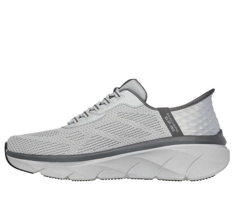 Skechers Dlux Walker Mens 11.5 Gray Slip On Shoes Stretch Fit Comfort NWT Skechers D main image 3