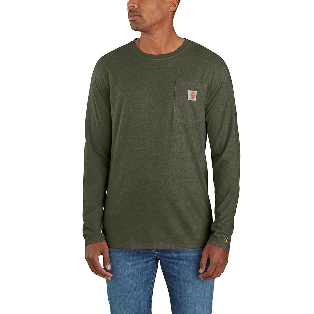 fnh◡̈ Carhartt Men's Force Relaxed Fit Midweight Long-Sleeve