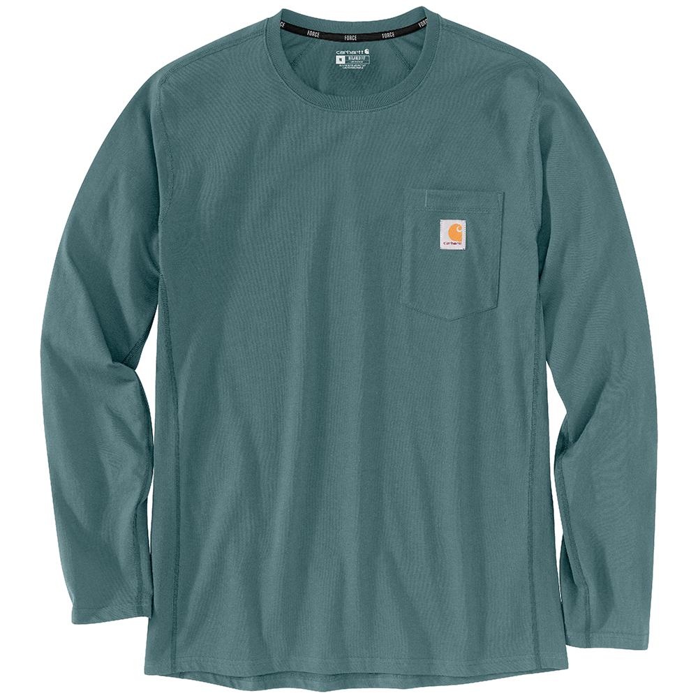 Heavyweight Cotton Long Sleeve T Shirt In Light Olive - 7211