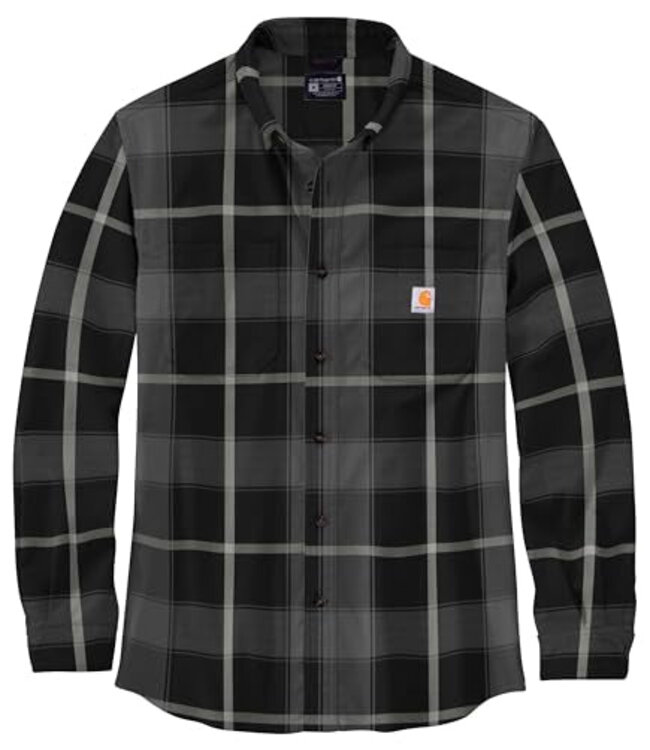 Carhartt Men's Rugged Flex Loose Fit Midweight Flannel Long-Sleeve Plaid Shirt 106352