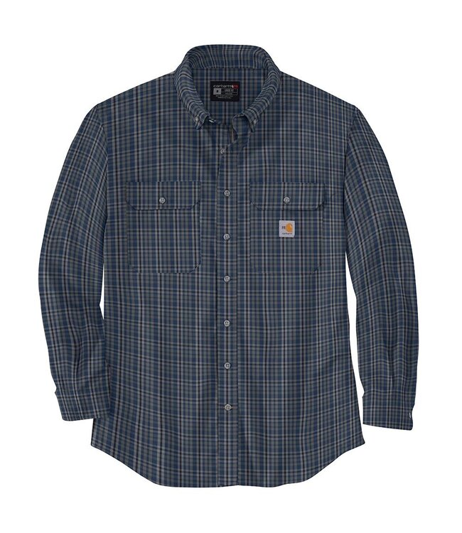 Carhartt Men's Flame-Resistant Force Rugged Flex Loose Fit Twill Long-Sleeve Plaid Shirt 104507