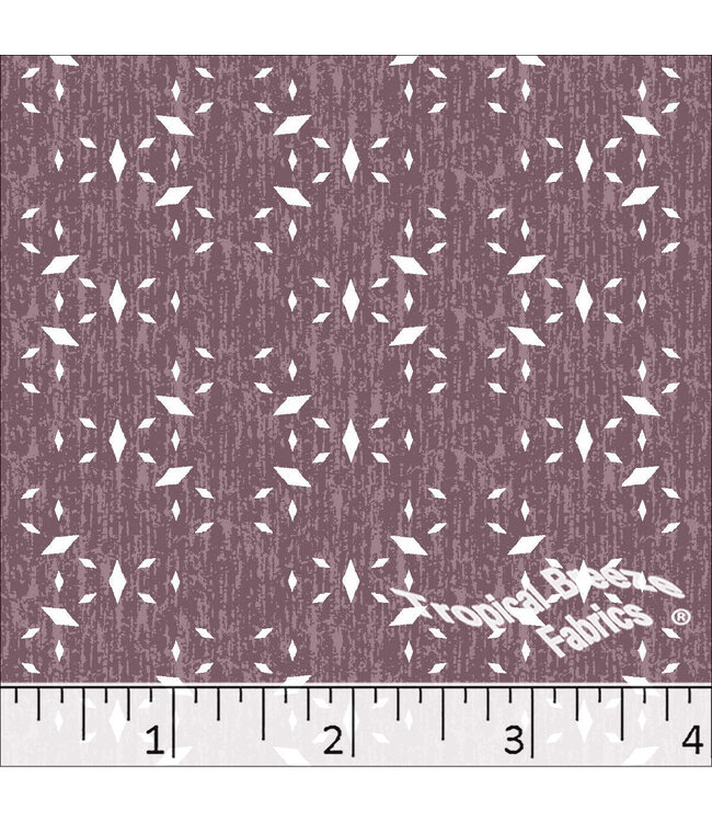 Tropical Breeze Fabrics Yard of Standard Weave Diamond Poly Cotton- Dusty Plum Fabric 6119