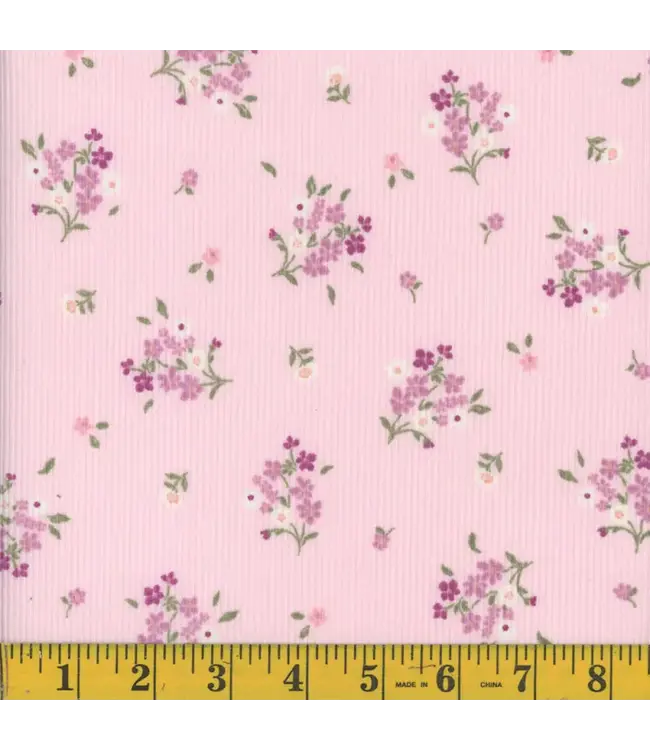 Mook Fabrics Yard of 2X1 Yummy Rib PTD-Floral Fabric 134917