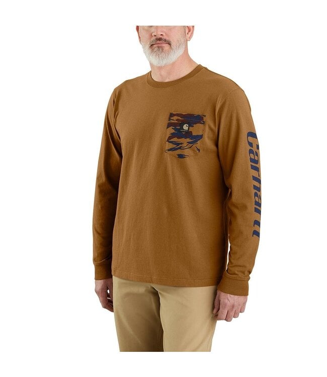 Carhartt Men's Relaxed Fit Heavyweight Long-Sleeve Pocket Camo Graphic T-Shirt 106497