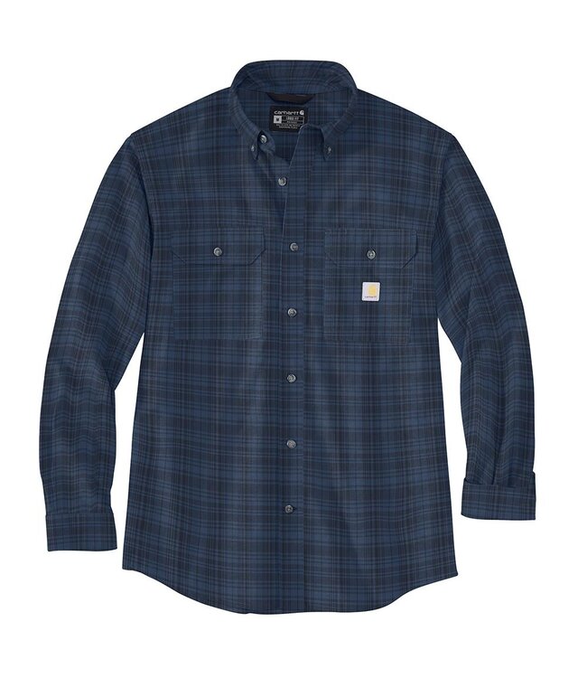 Carhartt Men's Loose Fit Midweight Chambray Long-Sleeve Plaid Shirt 106355