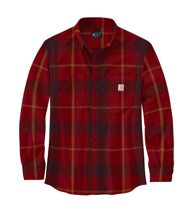Carhartt Men's Rugged Flex Loose Fit Midweight Flannel Long-Sleeve Plaid Shirt 106352