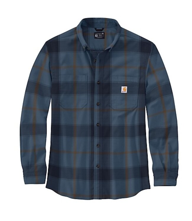 Carhartt Men's Rugged Flex Loose Fit Midweight Flannel Long-Sleeve Plaid Shirt 106352