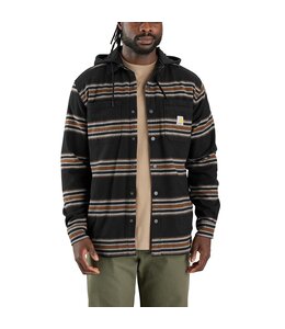 Carhartt Men's Rugged Flex Relaxed Fit Flannel Fleece Lined Hooded Shirt Jac 106353