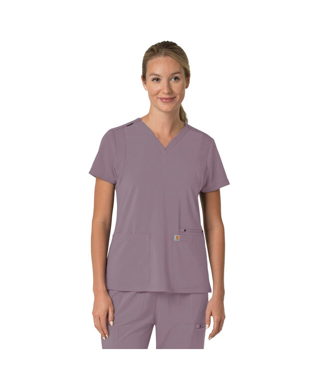 Carhartt Women's Cross-flex Flex Panel V-Neck Scrub Top C13210