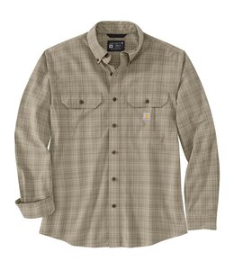Carhartt Men's Loose Fit Midweight Chambray Long-Sleeve Plaid Shirt 106355