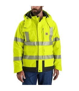 Carhartt Men's High-Visibility Waterproof Loose Fit Heavyweight Insulated Class 3 Jacket 106694