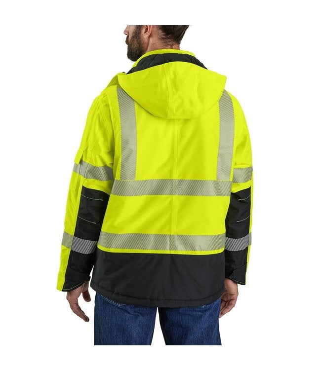 Carhartt Men's High-Visibility Waterproof Loose Fit Heavyweight Insulated Class 3 Jacket 106694