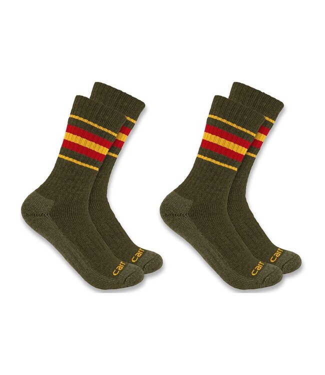 Carhartt Women's Heavyweight Synthetic-Wool Blend Crew Sock 2-Pack SC8212W