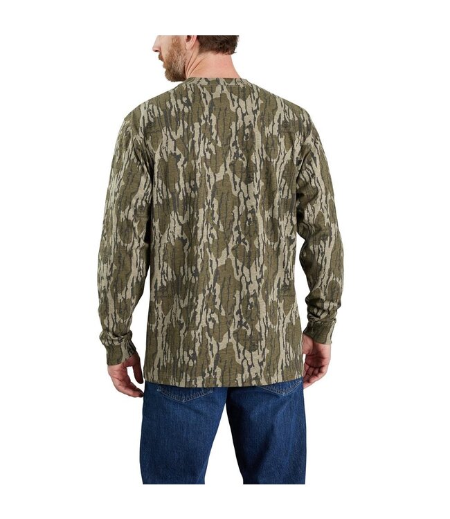 Carhartt Men's Loose Fit Heavyweight Long-Sleeve Pocket Camo Logo Graphic T-Shirt 105483