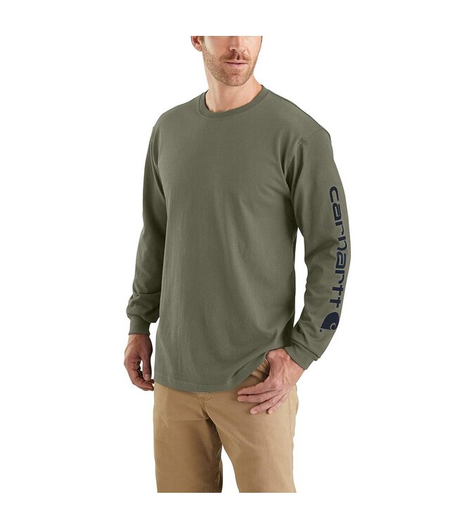 Carhartt Men's Loose Fit Heavyweight Long-Sleeve Logo Sleeve Graphic T-Shirt K231