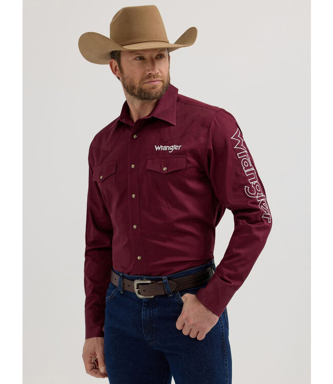 Wrangler Men's Logo Long-Sleeve Western Shirt 112355405
