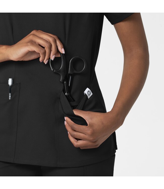 Wink Women's Fitted 3-Pocket V-Neck Scrub Top 6122