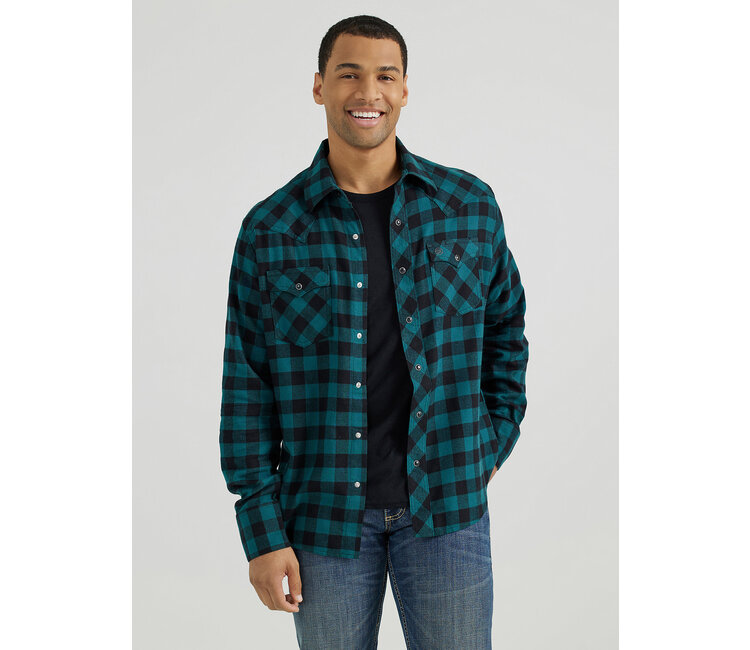 Wrangler Men's Retro Long-Sleeve Flannel Western Snap Plaid Shirt -  Traditions Clothing \u0026 Gift Shop