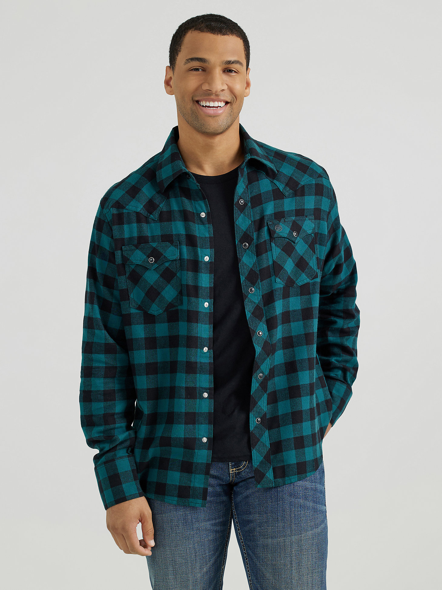 定価3.2万 AKM×Wrangler SNAP WESTERNチェックシャツS