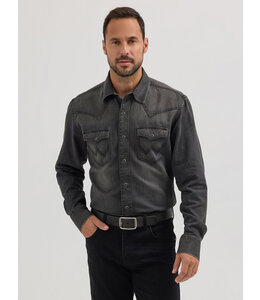 Wrangler Men's Retro Premium Western Snap Solid Shirt 112356598