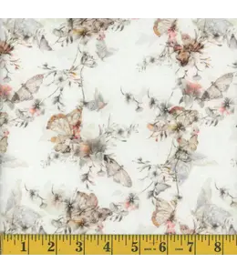 Mook Fabrics Yard of Swiss Dot NFD, Butterfly Bossom-01 Sage Fabric 135845
