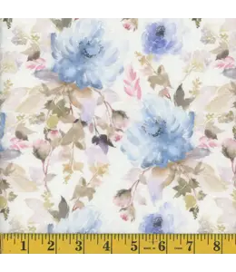 Mook Fabrics Yard of Swiss Dot NFD, Amira-08 Blue Fabric 135843