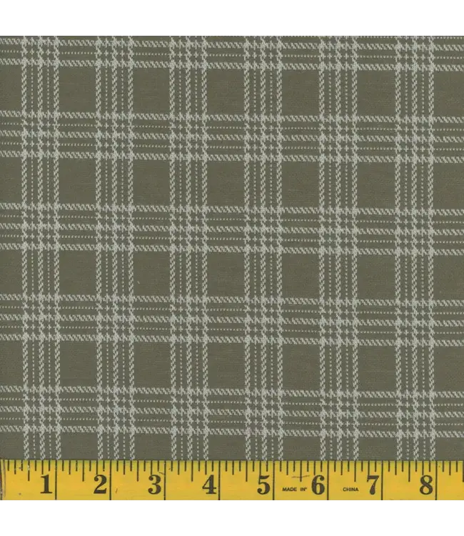 Mook Fabrics Yard of Double Knit Jacquard EK-Olive Vintage Fabric 135328