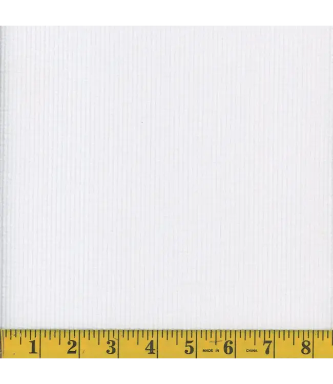 Mook Fabrics Yard of 2X2 Rib Knit EK, Solid White Fabric 135477