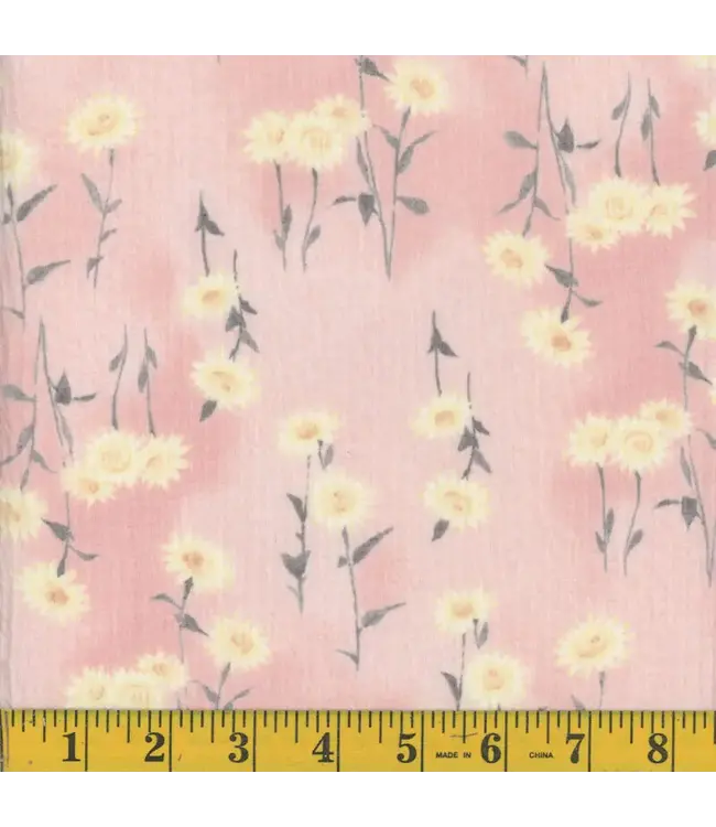 Mook Fabrics Yard of Swaddle Mini Gauze- Pink Fabric 136367