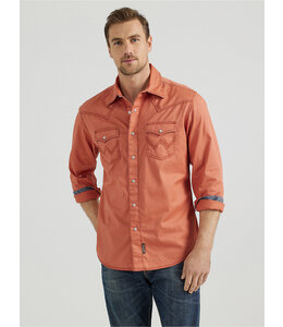 Wrangler Men's Retro Premium Western Snap Solid Shirt 112356596
