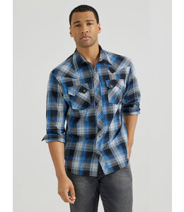 Wrangler Men's Retro Long-Sleeve Sawtooth Snap Pocket Western Shirt 112355385